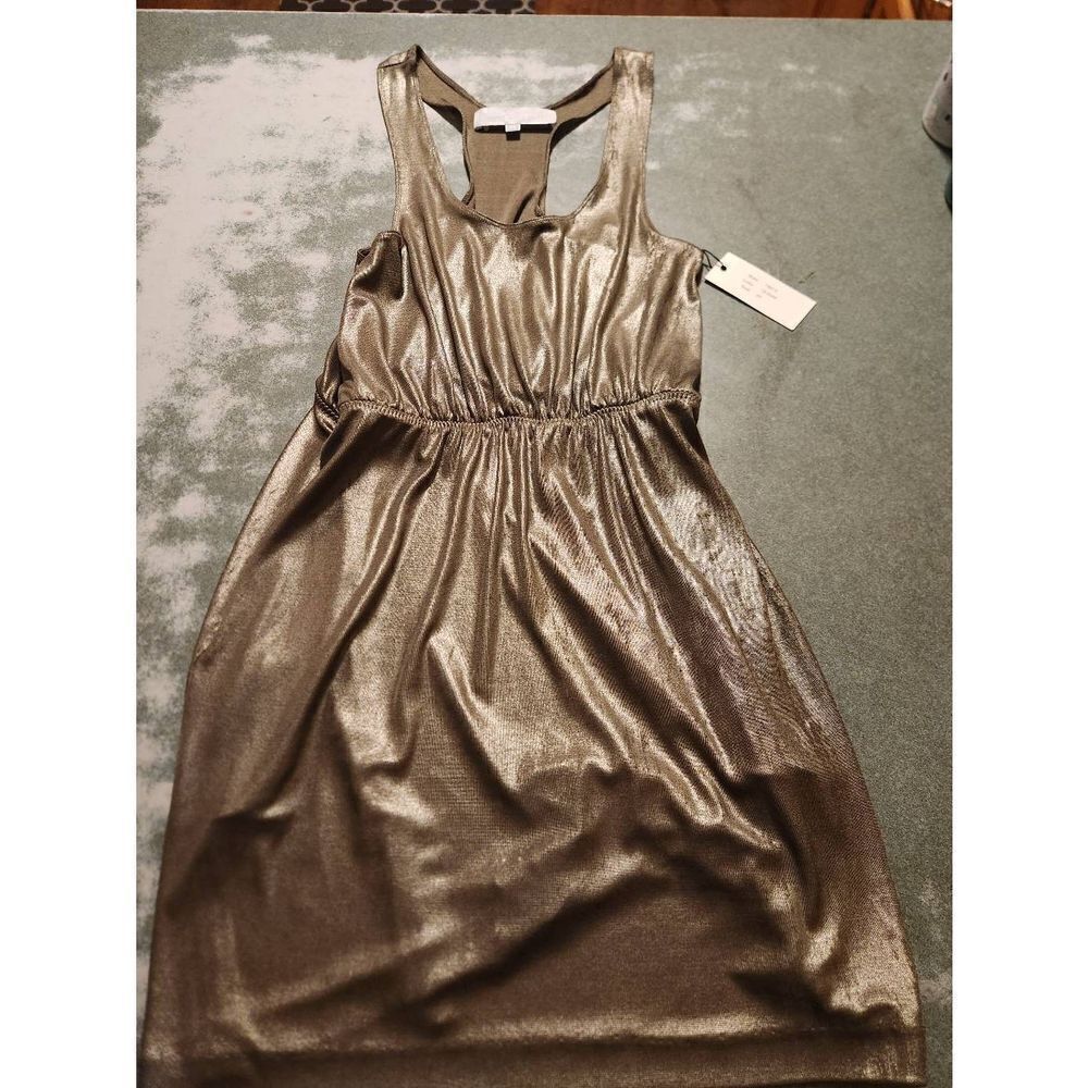 NWT Alexander Wang metallic racer back dress size XS